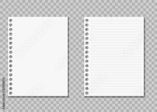 Notepad sheet . Realistic notes .