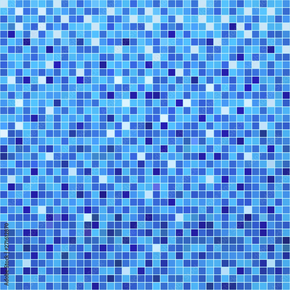 Blue ceramic tile mosaic