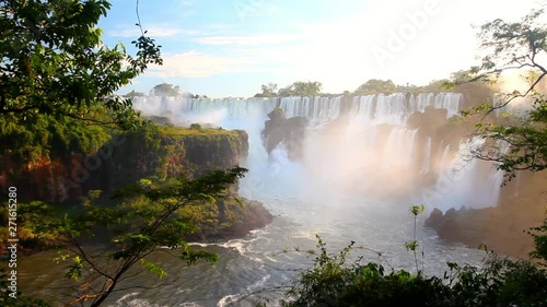 The amazing Iguazu Falls on the border of Argentina and Brazil. photo