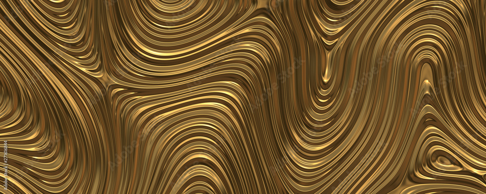 Obraz premium 3d background shiny golden liquid