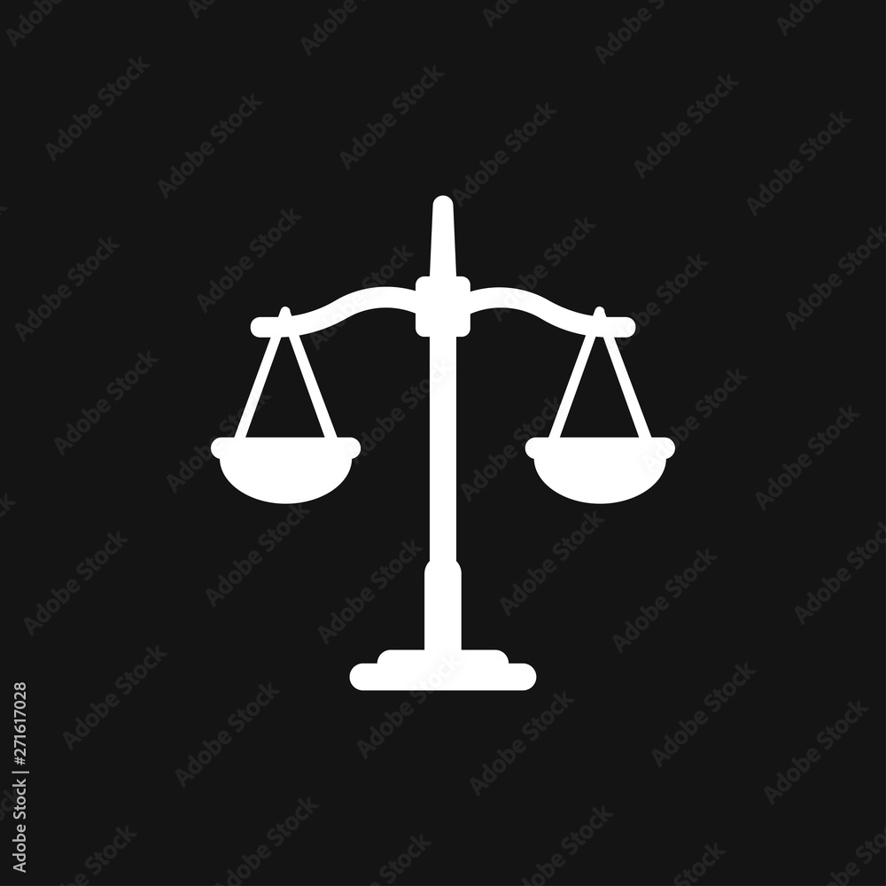 Scales of justice icon logo, illustration, vector sign symbol for design