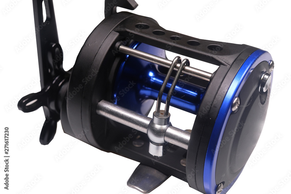 reel for sea fishing white background reel for sea fishing white background