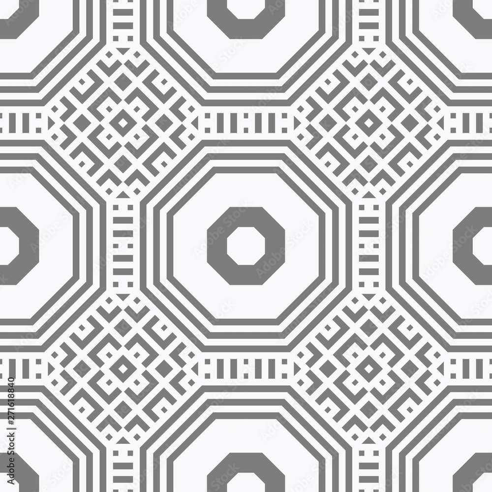 Obraz premium White and grey simple patern with geometric elements