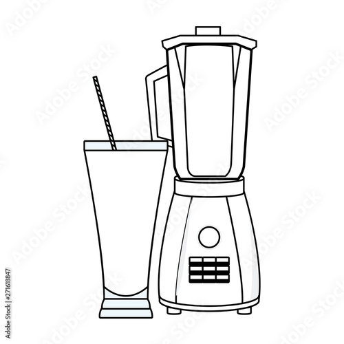 Refreshment fruit juice and blender in black and white