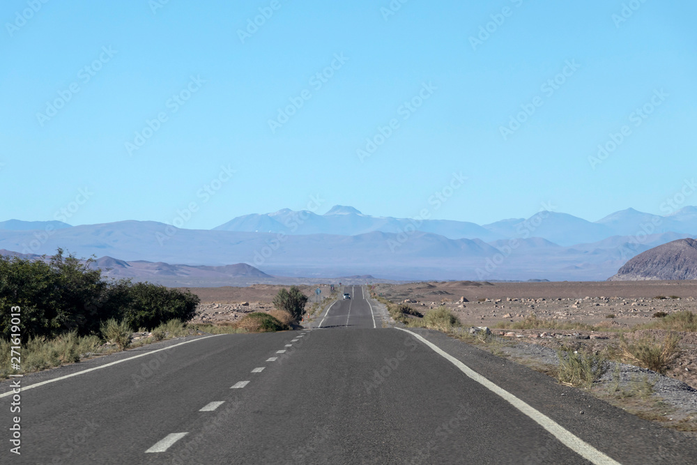 Desert road in Atacama, Chile