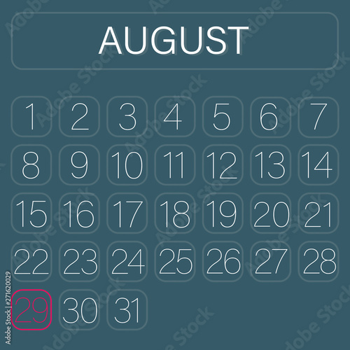 Wallpaper Mural Green Calendar Page August 29 Torontodigital.ca