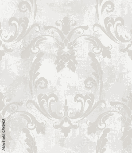 Baroque texture pattern Vector. Floral ornament decoration. Victorian engrave...