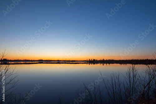 sunset over the lake