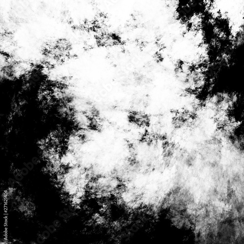 Abstract black and white surreal clouds. Expressive brush strokes. Fractal background. 3d rendering.