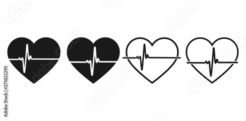 Heartbeat line vector icon. Cardiogram, health logo