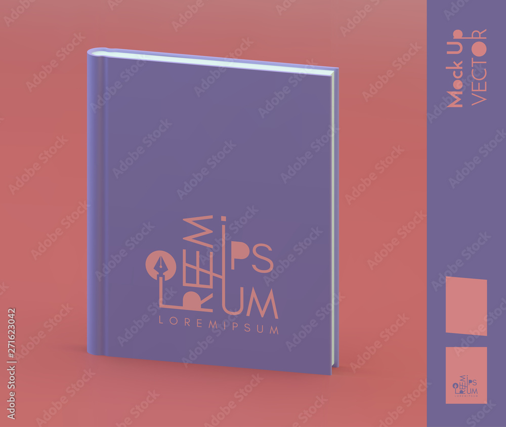 Realistic book mockup. Cover design template. Perspective view. 3d vector illustration. Realistic book mockup. Cover design template. Perspective view. 3d vector illustration.