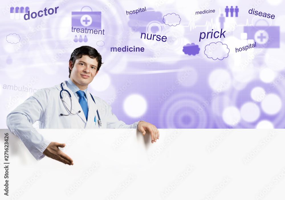 Fototapeta premium Doctor with banner