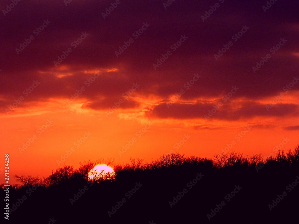 Obraz premium winter sunset