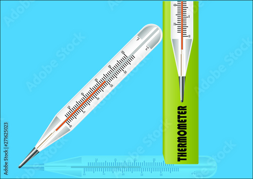 Vector set of thermometers for measuring temperature