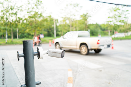surveillance camera at entrance department store