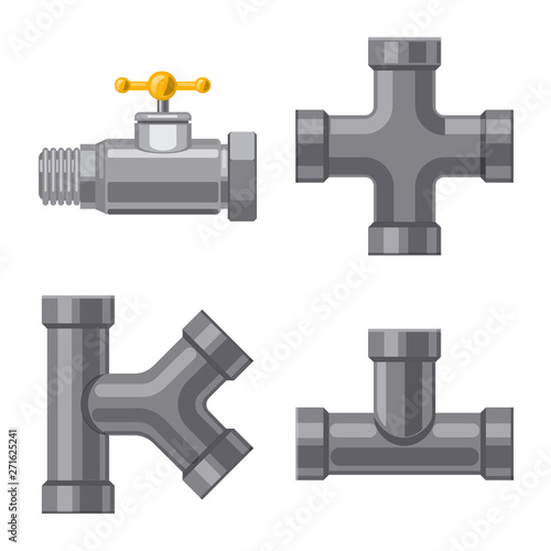 Isolated object of pipe and tube symbol. Set of pipe and pipeline vector icon for stock.