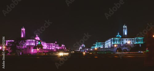 Canvas Print Night time photos of Rashtrapati Bhavan at New Delhi,India