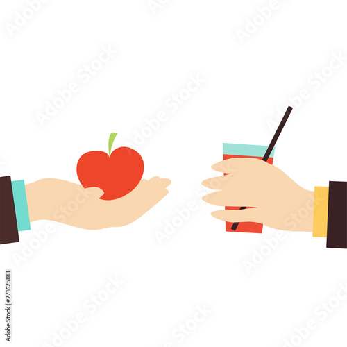 Barter. A natural exchange of food.