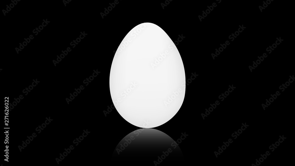 White egg isolated on black background vector illustration