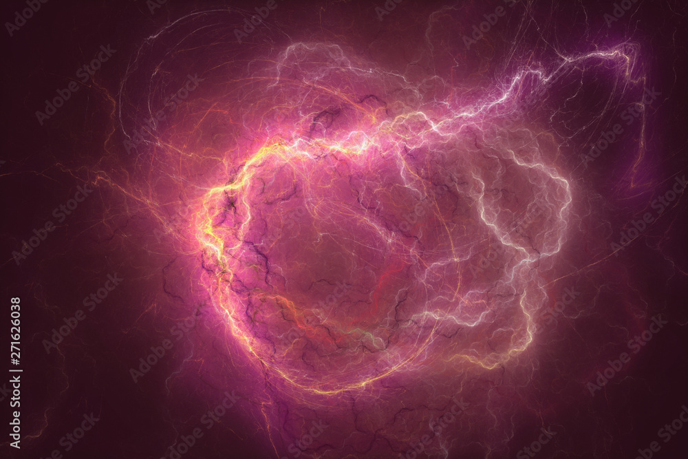 Abstract bright energy power background. Electricitybackground. 3d rendering.