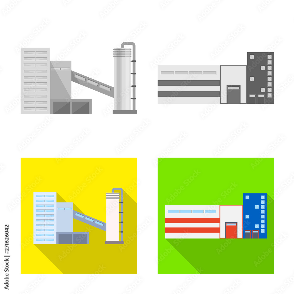 Vector design of production and structure sign. Set of production and technology stock vector illustration.