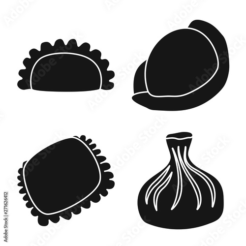 Isolated object of cuisine  and appetizer icon. Set of cuisine  and food  stock symbol for web.