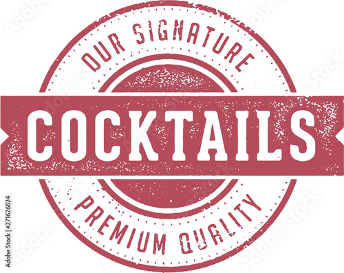 Vintage Cocktail Menu Design Stamp