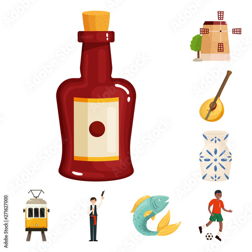 Vector illustration of  and  symbol. Set of  and travel stock symbol for web.