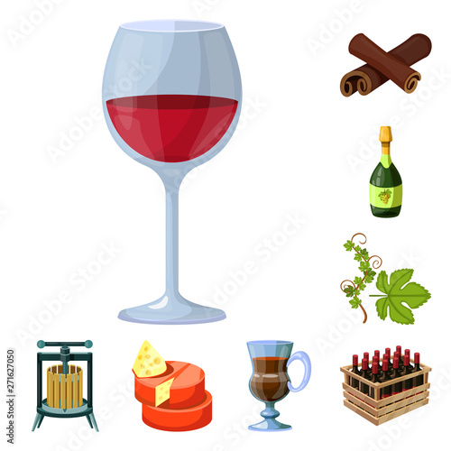 Isolated object of grape and winery icon. Collection of grape and manufacturing stock symbol for web.