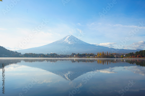 Beautiful landscapes view Mt.Fuji of Japan in the morning. photo