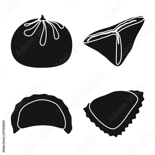 Isolated object of cuisine  and appetizer symbol. Set of cuisine  and food  stock vector illustration.
