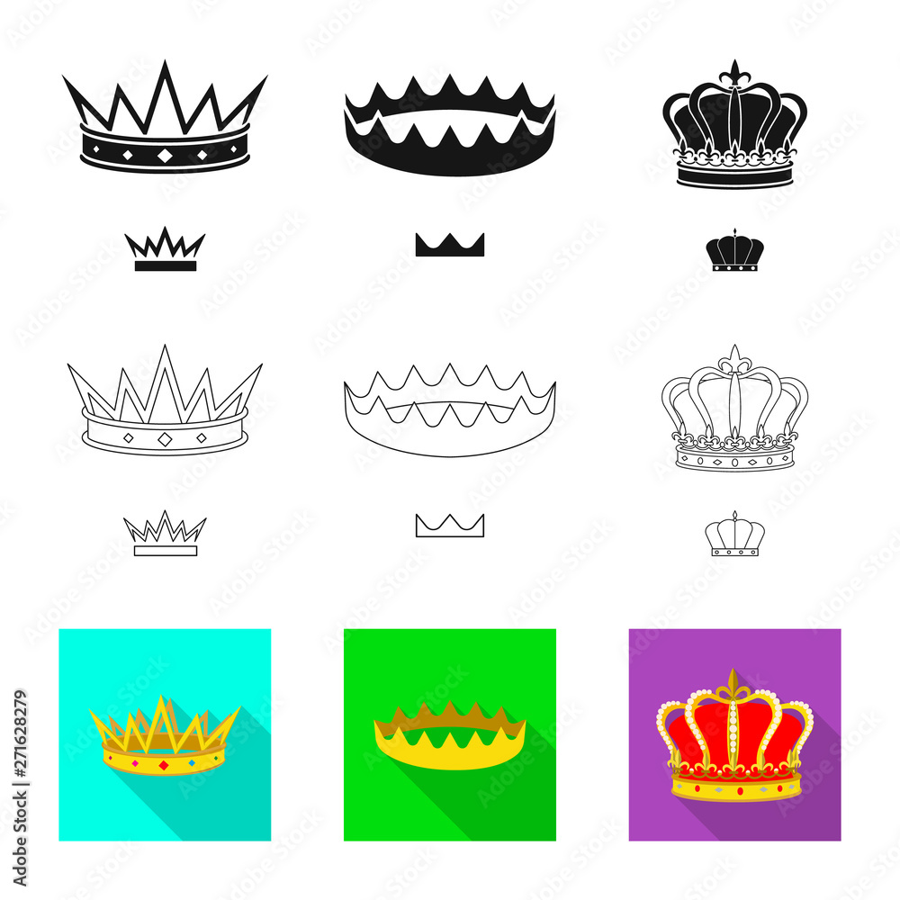 Isolated object of medieval and nobility logo. Collection of medieval and monarchy stock vector illustration. Isolated object of medieval and nobility logo. Collection of medieval and monarchy stock vector illustration.