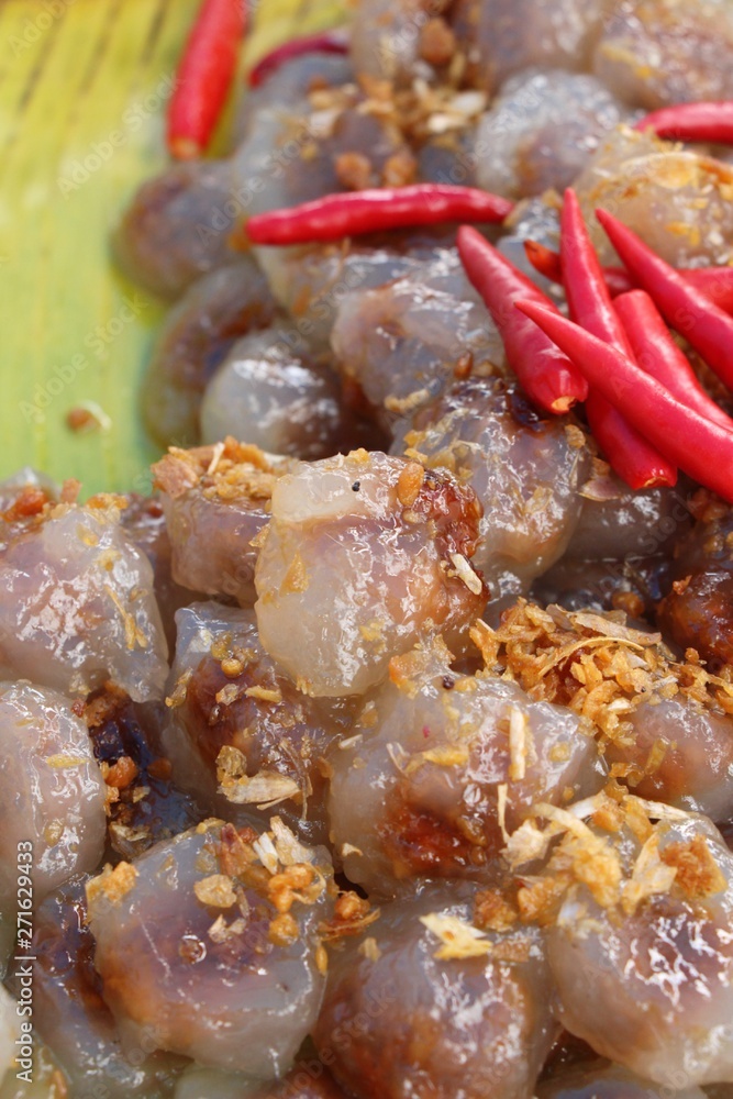 Steamed flour with peanut and pork filling Steamed flour with peanut and pork filling
