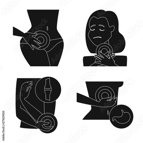 Vector illustration of first and help sign. Set of first and disease stock vector illustration.