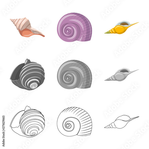 Vector design of animal and decoration logo. Collection of animal and ocean stock vector illustration.