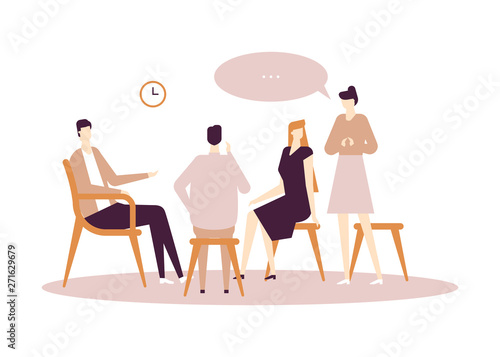 Group therapy - modern flat design style illustration
