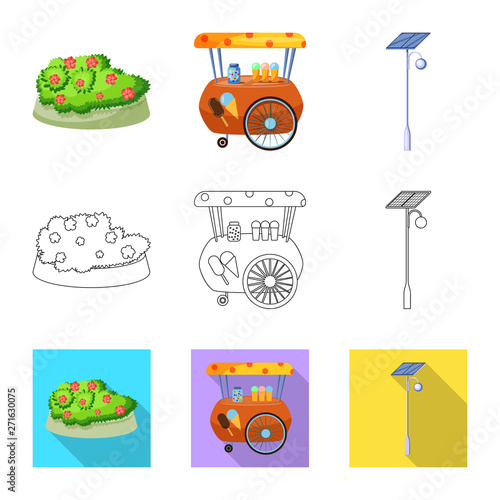 Isolated object of urban and street logo. Collection of urban and relaxation stock vector illustration.