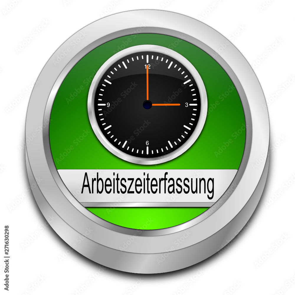 Time Tracking Button - in german - 3D illustration Time Tracking Button - in german - 3D illustration