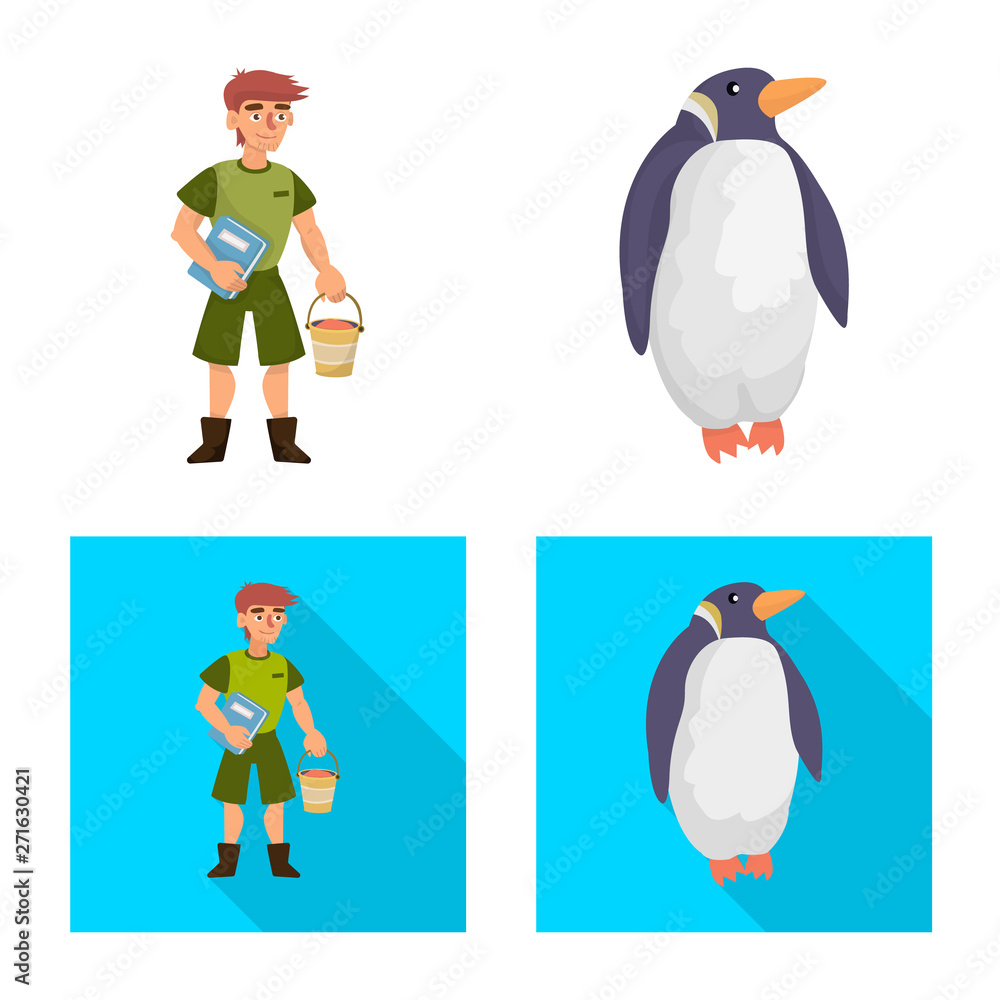 Obraz premium Vector design of nature and fun symbol. Set of nature and entertainment stock vector illustration.