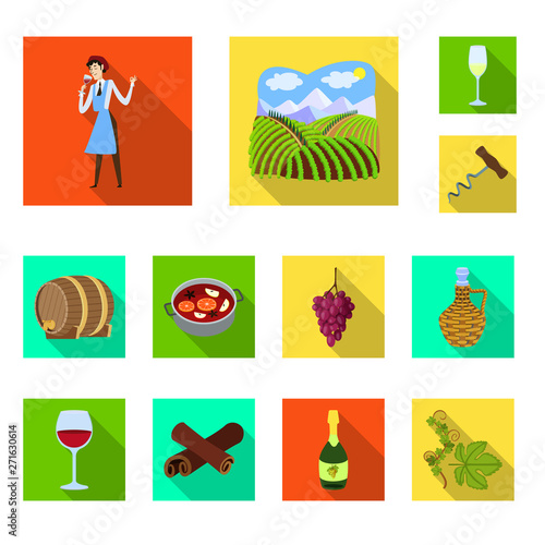 Vector design of farm and vineyard logo. Set of farm and product stock symbol for web.
