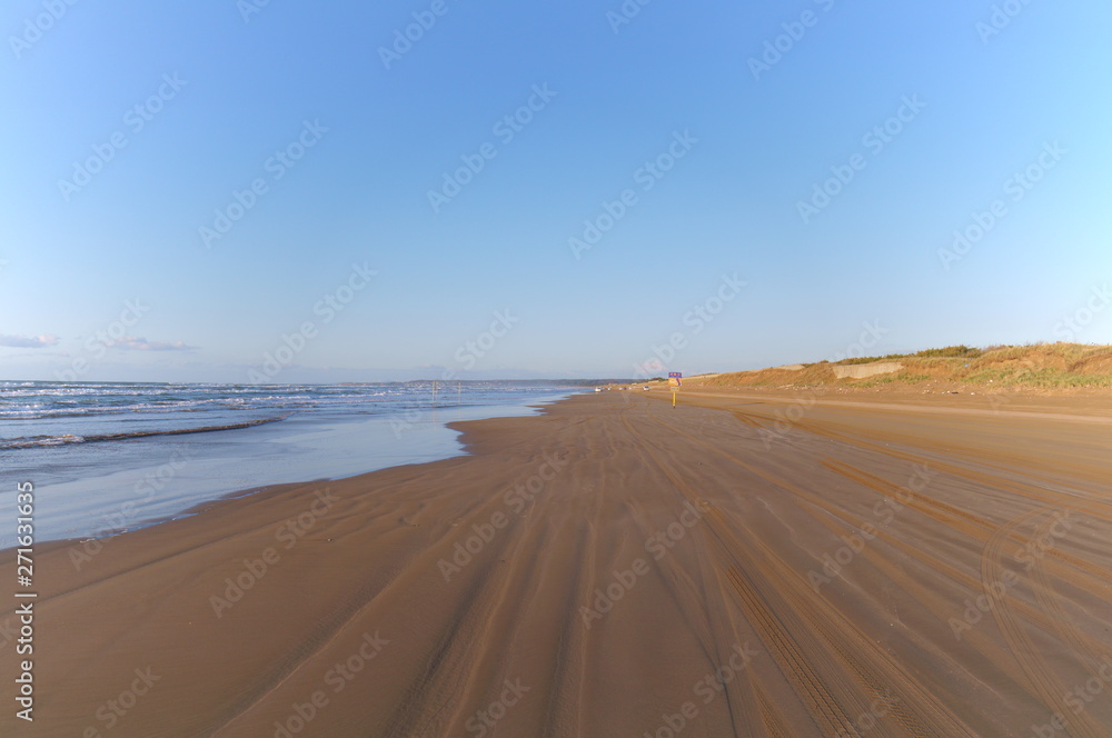Japanese coast Sunset Sandy beach Japanese coast Sunset Sandy beach