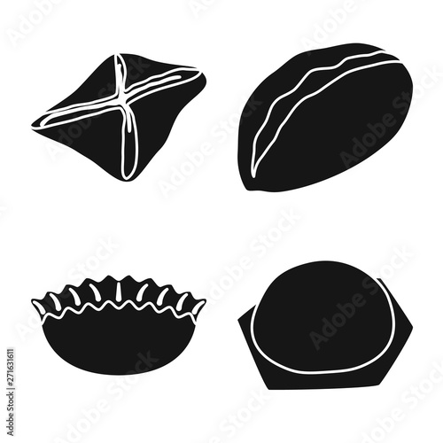 Isolated object of cuisine  and appetizer logo. Set of cuisine  and food  stock symbol for web.