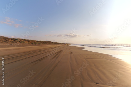 Japanese coast Sunset Sandy beach