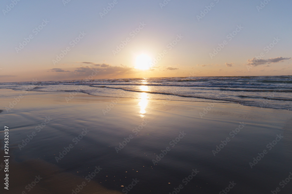 Japanese coast Sunset Sandy beach