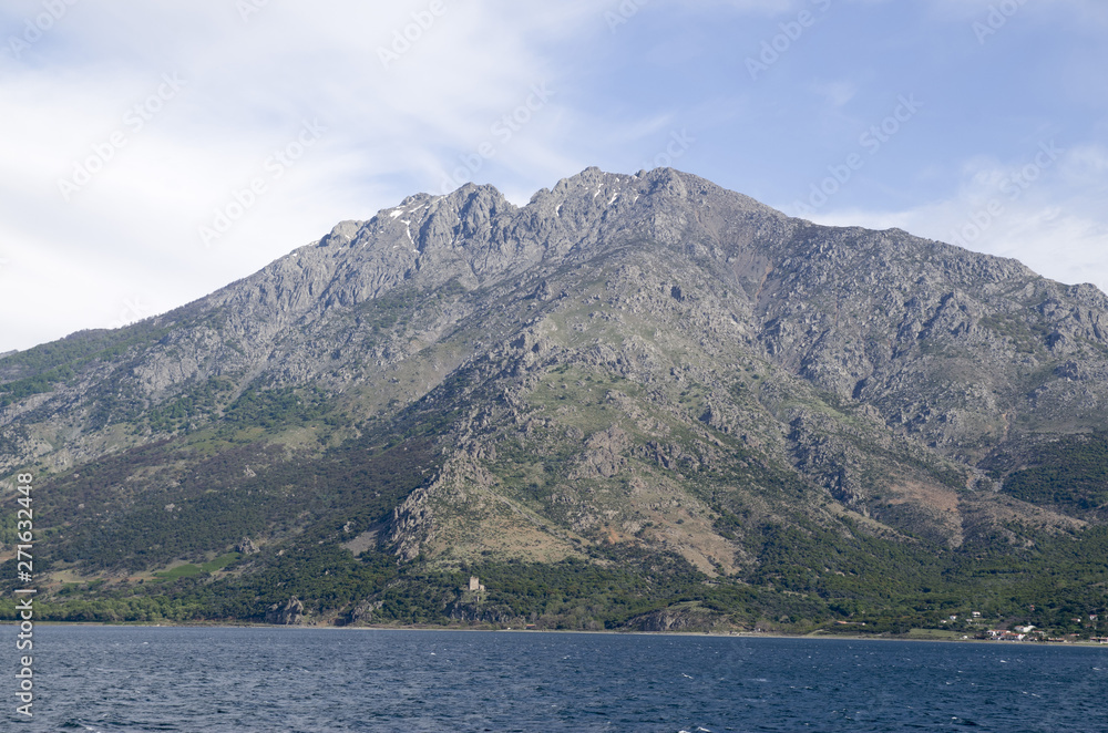 View of  Samothraki island  in Greece from the sea