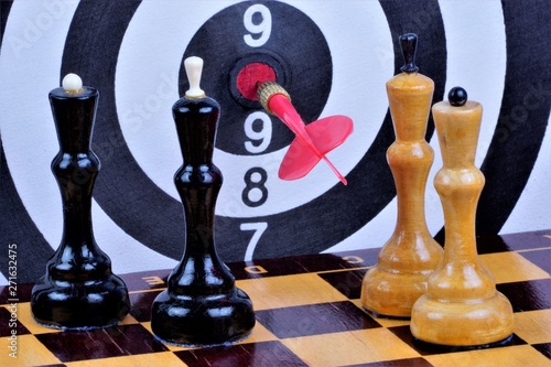 Chess is a popular ancient Board logic antagonistic game with black and white pieces, on a cell Board for two intelligent opponents. Darts hit the dart right on target.