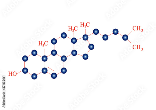 Cholesterol Molecular Structure on white