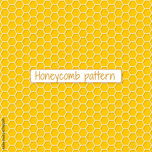 Hexagon honeycomb structure pattern background. Minimalistic seamless pattern. Beehive sweet orange geometric texture. 