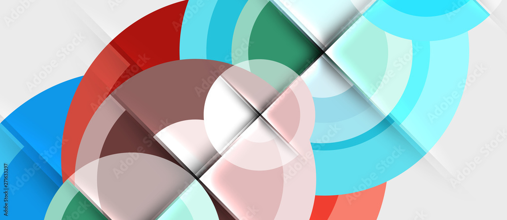 Fototapeta premium Geometric design abstract background - circles