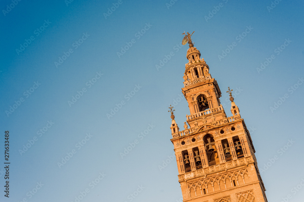 Giralda in the city of Seville in Andalusia, Spain. Giralda in the city of Seville in Andalusia, Spain.